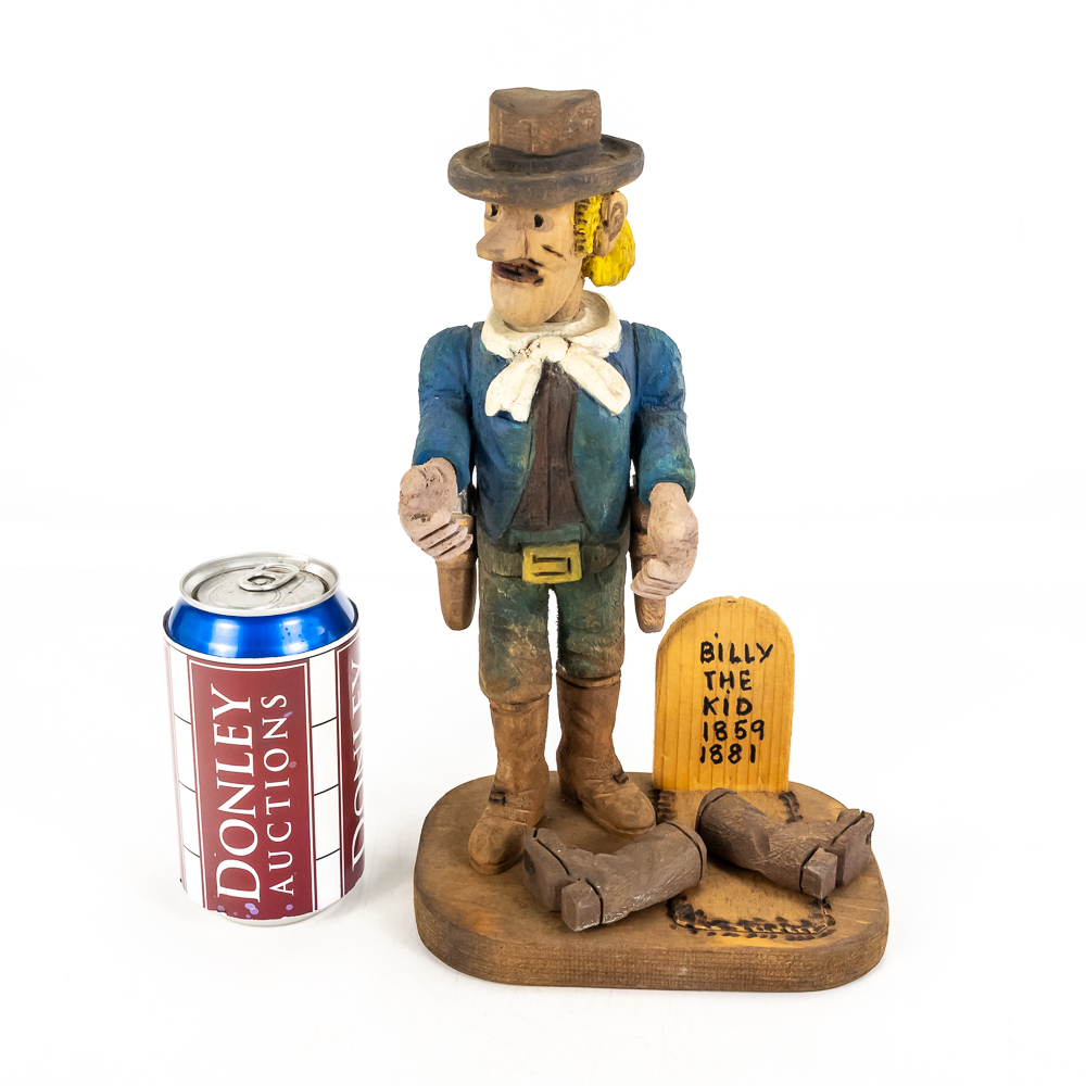 Hand-Carved Wooden Folk Art - Billy the Kid