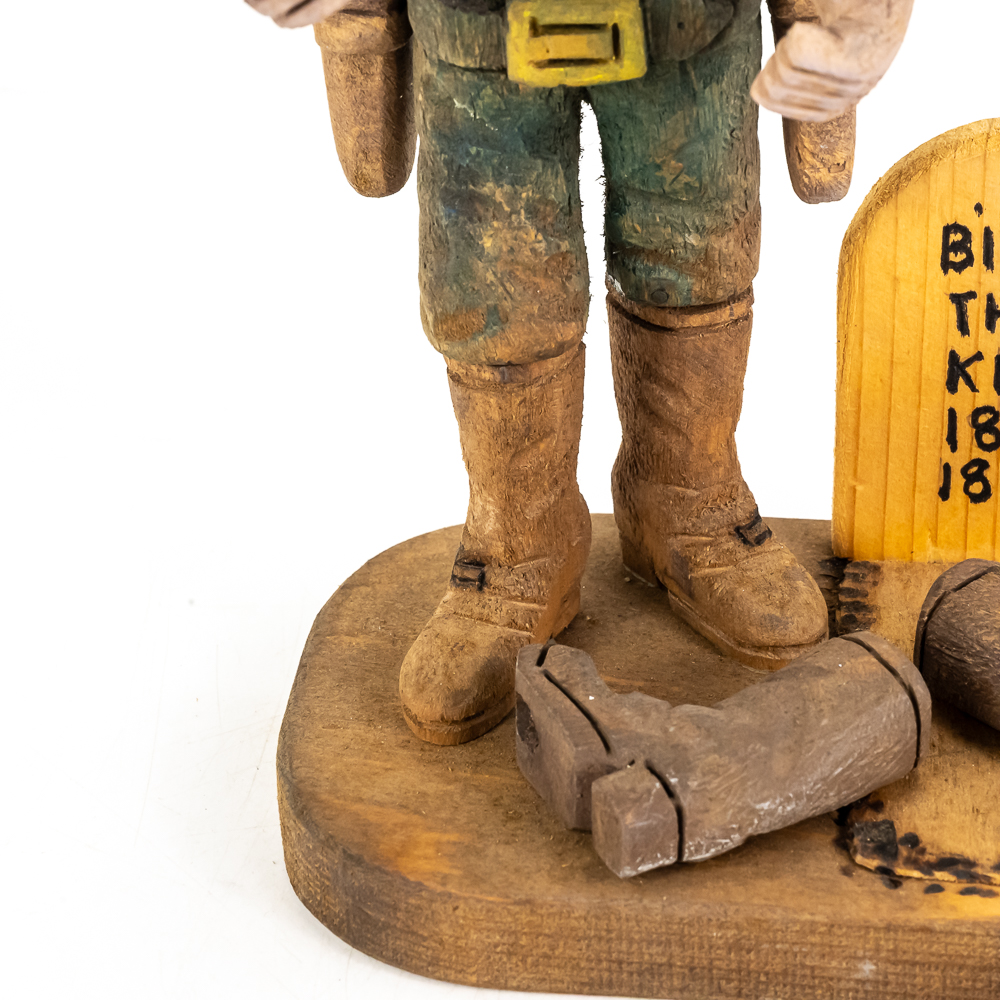 Hand-Carved Wooden Folk Art - Billy the Kid