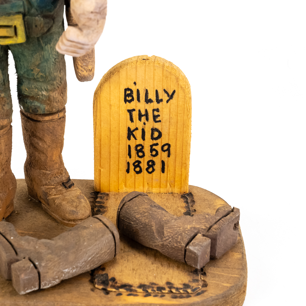 Hand-Carved Wooden Folk Art - Billy the Kid