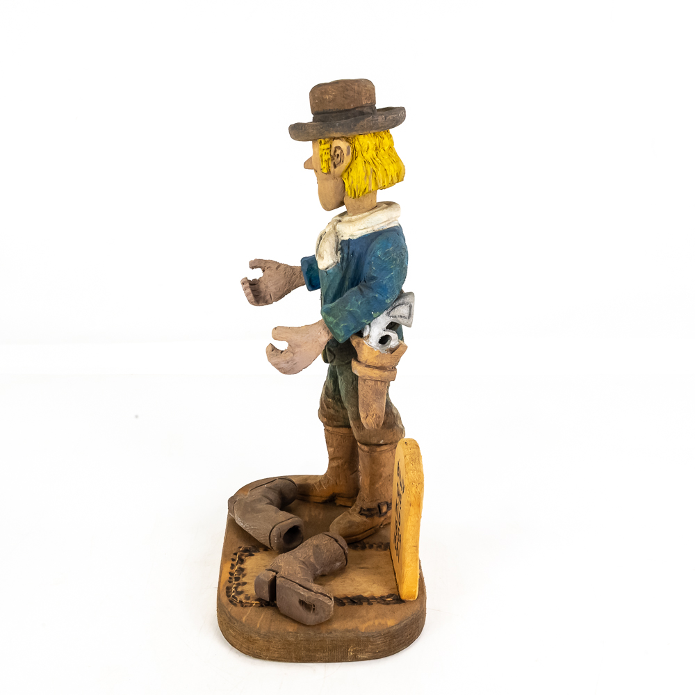 Hand-Carved Wooden Folk Art - Billy the Kid