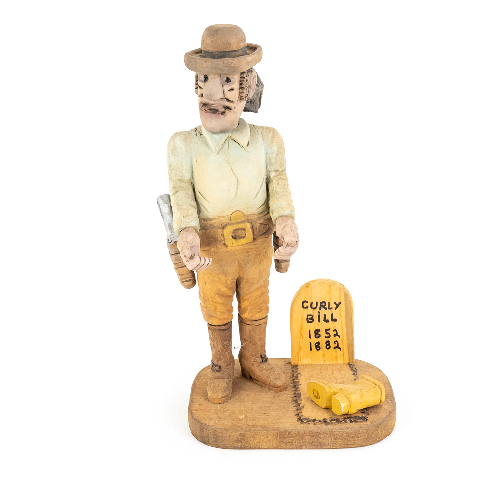 Hand-Carved Wooden Folk Art - Curly Bill Brocius