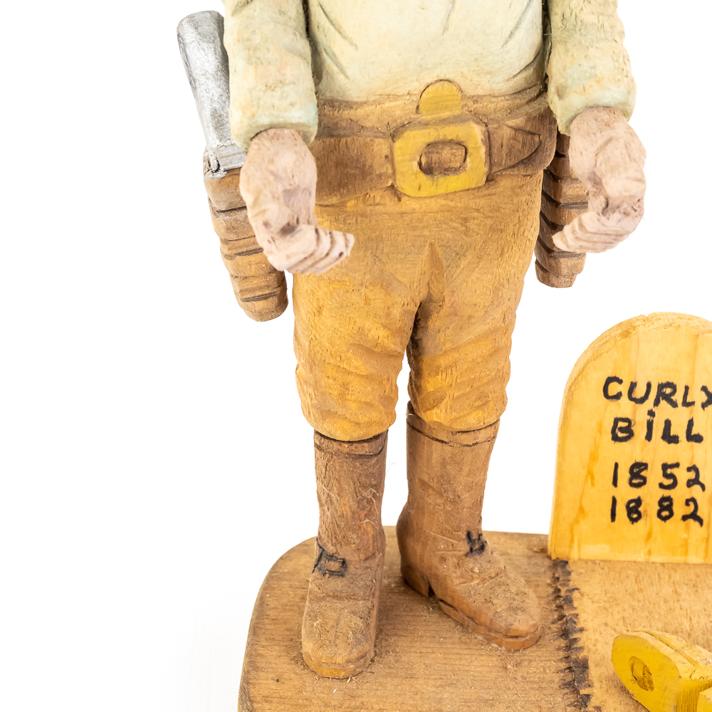 Hand-Carved Wooden Folk Art - Curly Bill Brocius