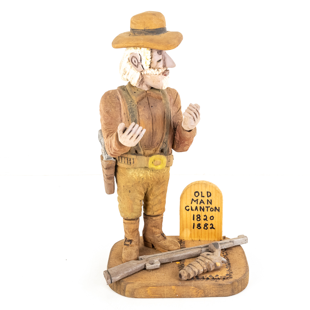 Hand-Carved Wooden Folk Art - Old Man Clanton
