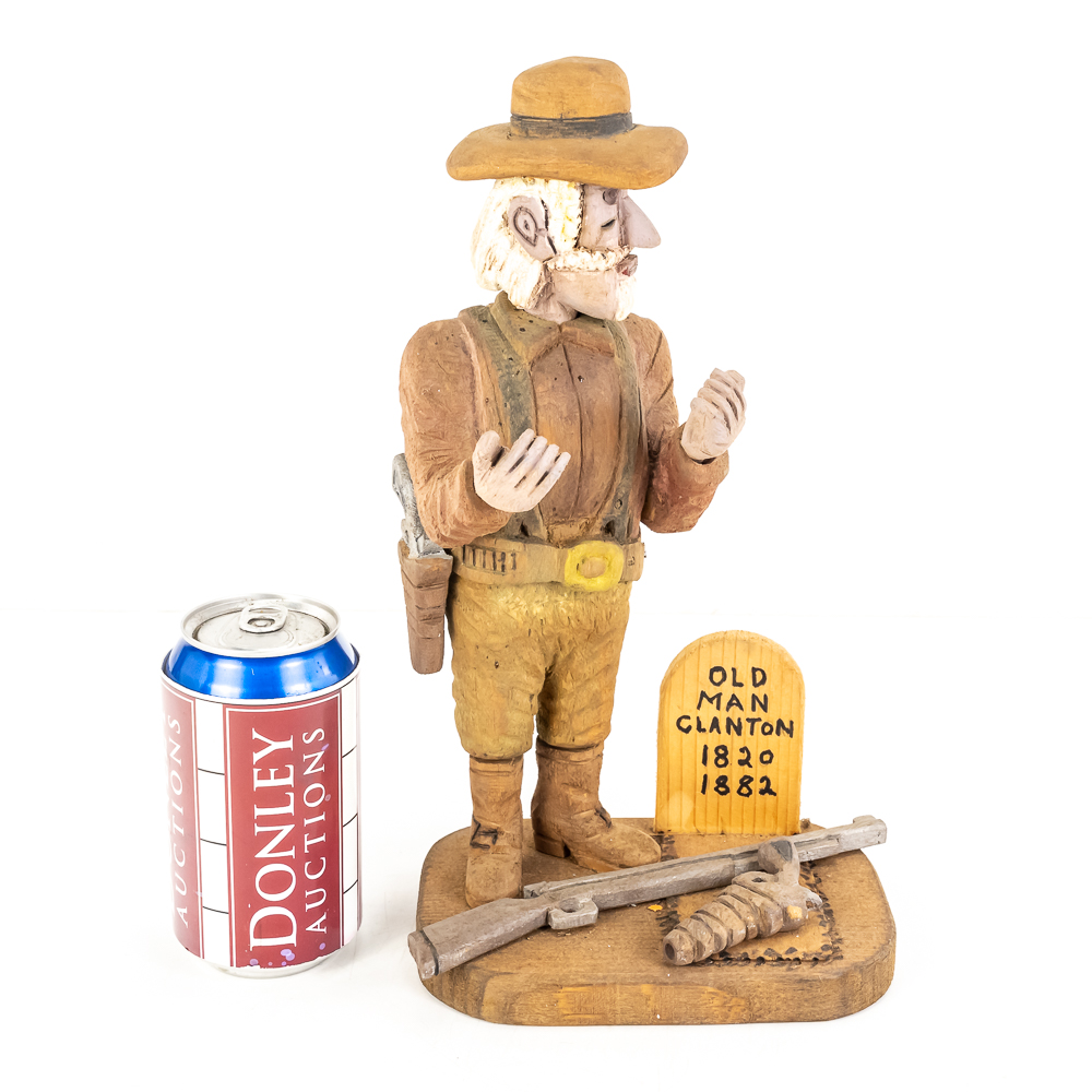 Hand-Carved Wooden Folk Art - Old Man Clanton