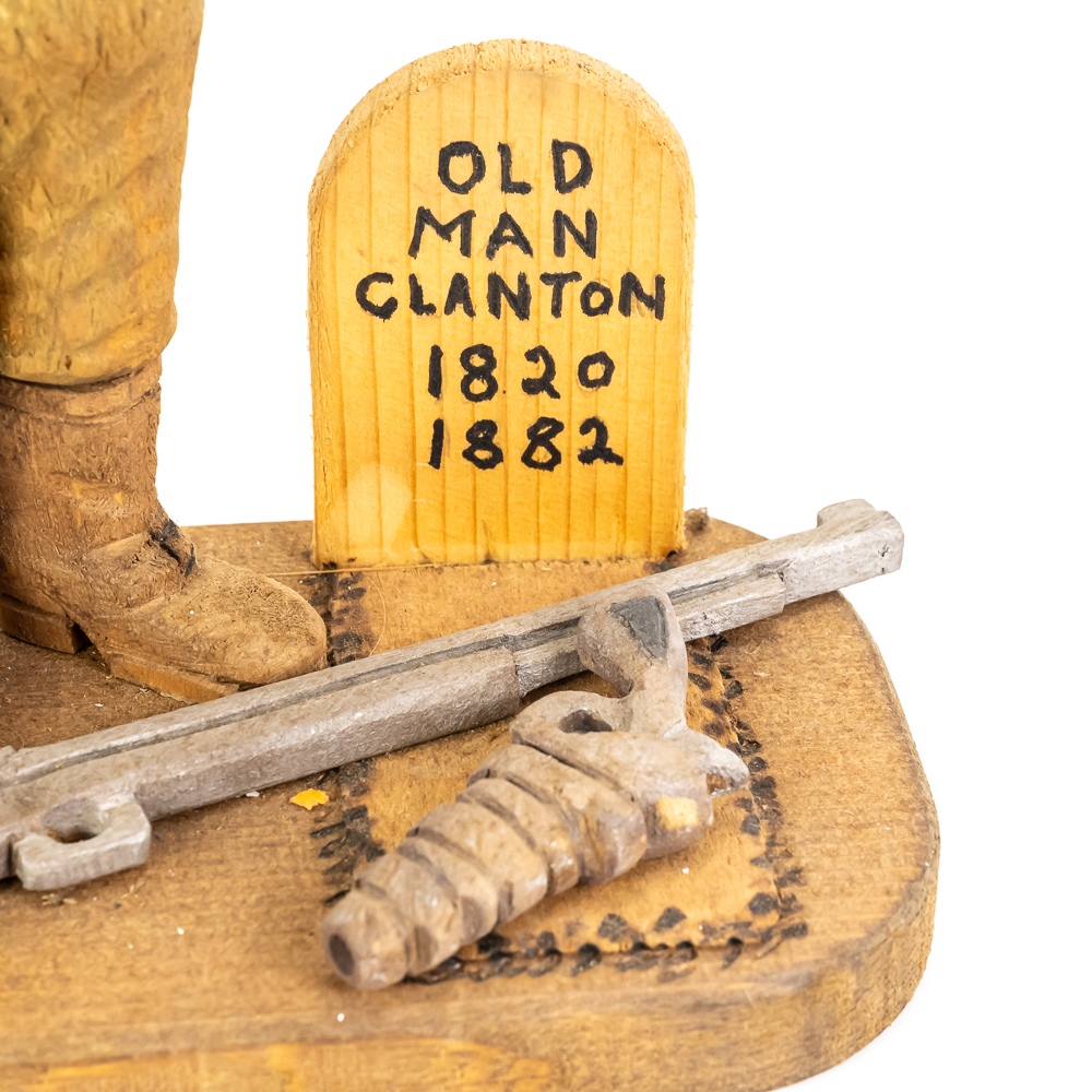 Hand-Carved Wooden Folk Art - Old Man Clanton