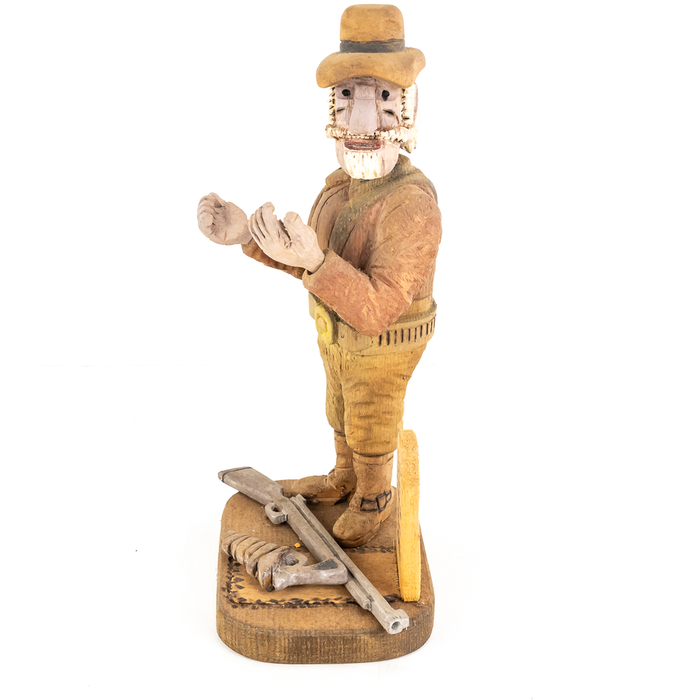 Hand-Carved Wooden Folk Art - Old Man Clanton