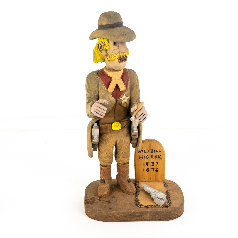 Hand-Carved Wooden Folk Art - Wild Bill Hickok