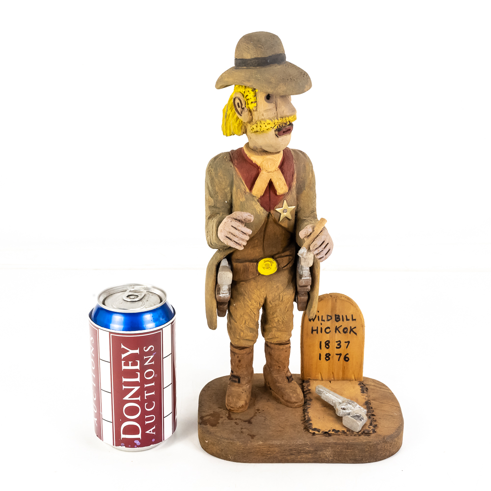Hand-Carved Wooden Folk Art - Wild Bill Hickok