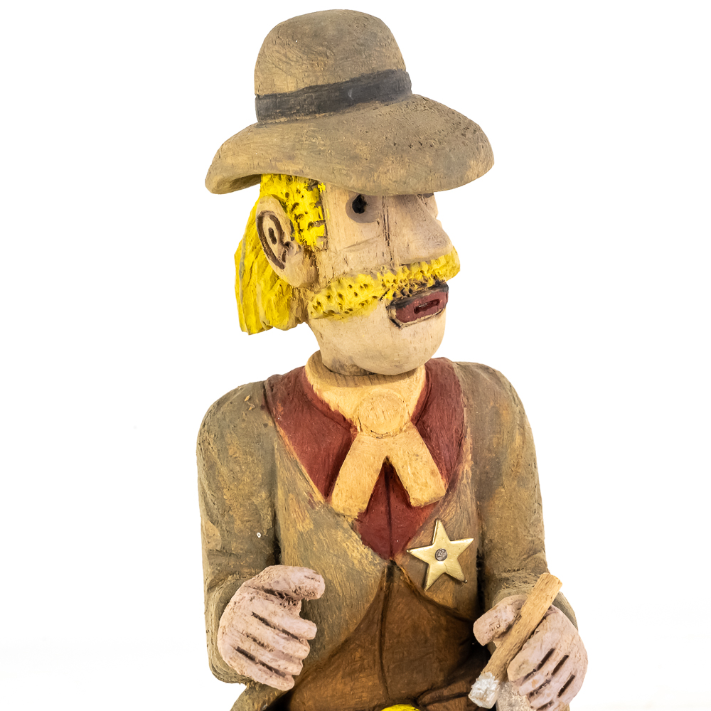 Hand-Carved Wooden Folk Art - Wild Bill Hickok
