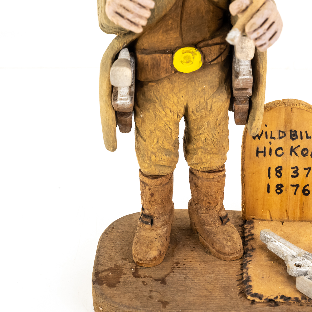 Hand-Carved Wooden Folk Art - Wild Bill Hickok