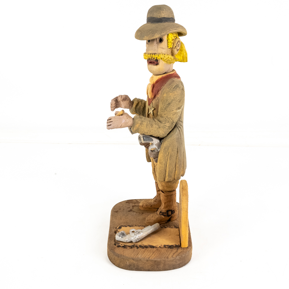 Hand-Carved Wooden Folk Art - Wild Bill Hickok