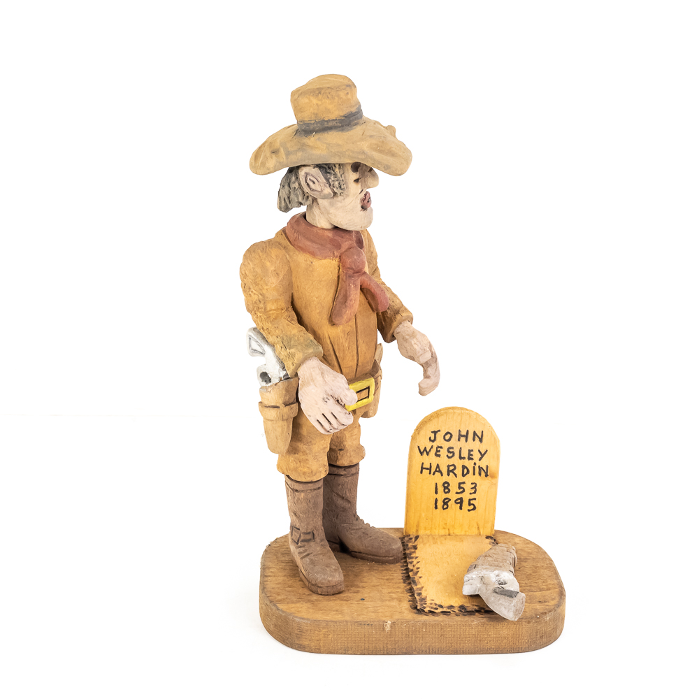 Hand-Carved Wooden Folk Art - John Wesley Hardin