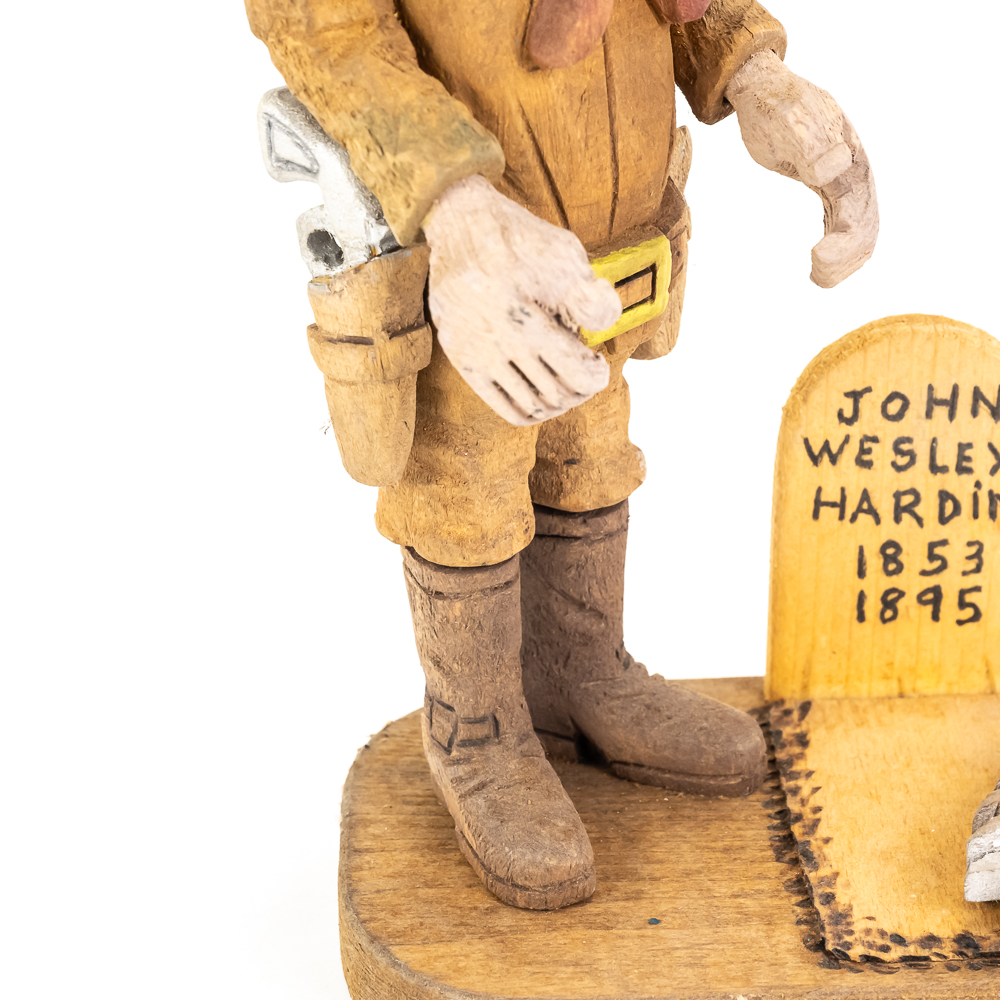 Hand-Carved Wooden Folk Art - John Wesley Hardin