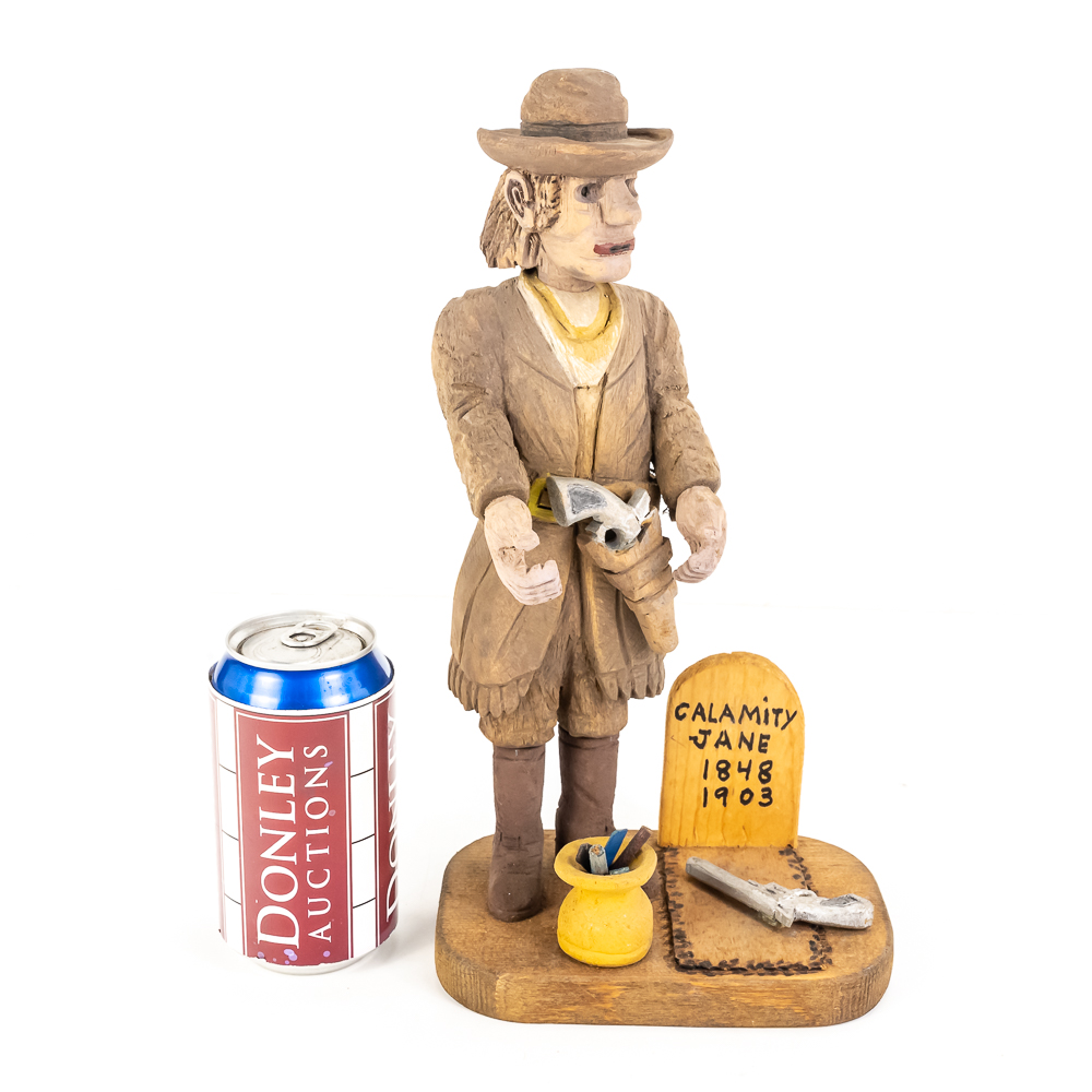 Hand-Carved Wooden Folk Art - Calamity Jane