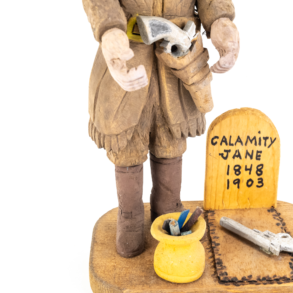 Hand-Carved Wooden Folk Art - Calamity Jane