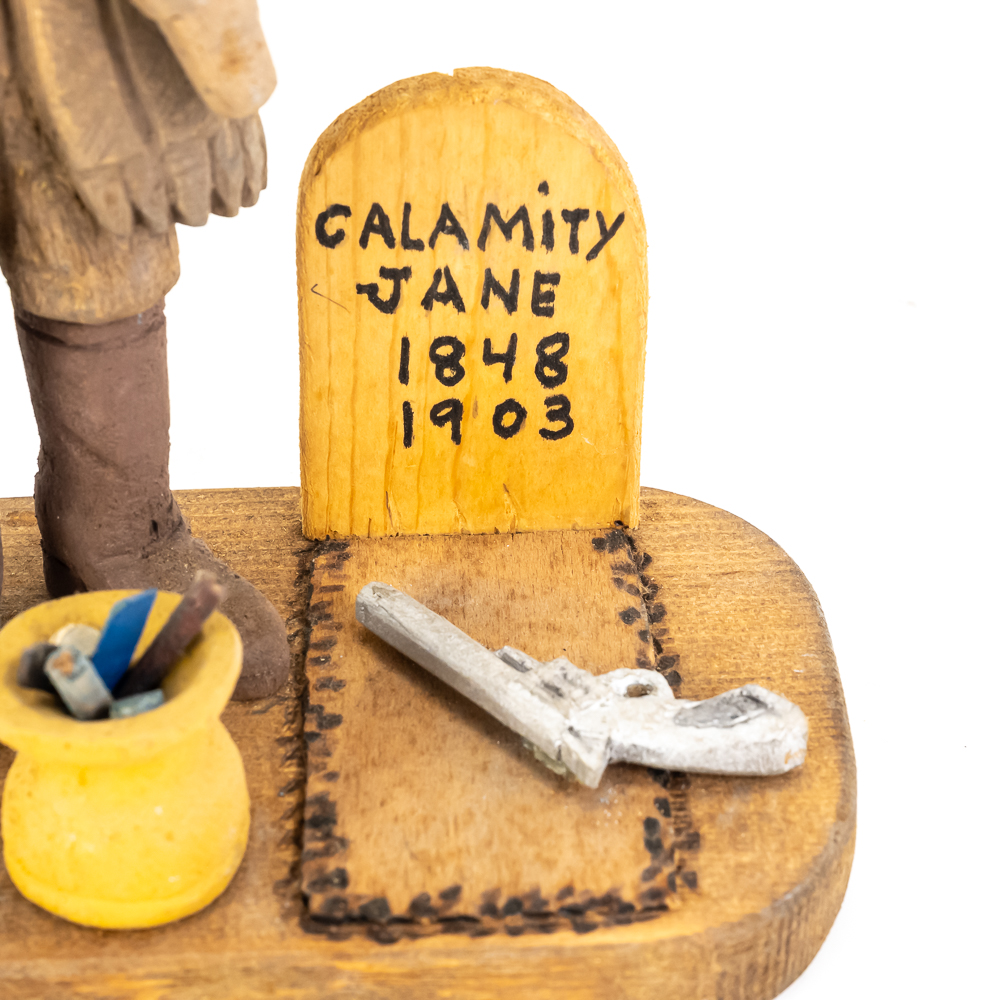 Hand-Carved Wooden Folk Art - Calamity Jane
