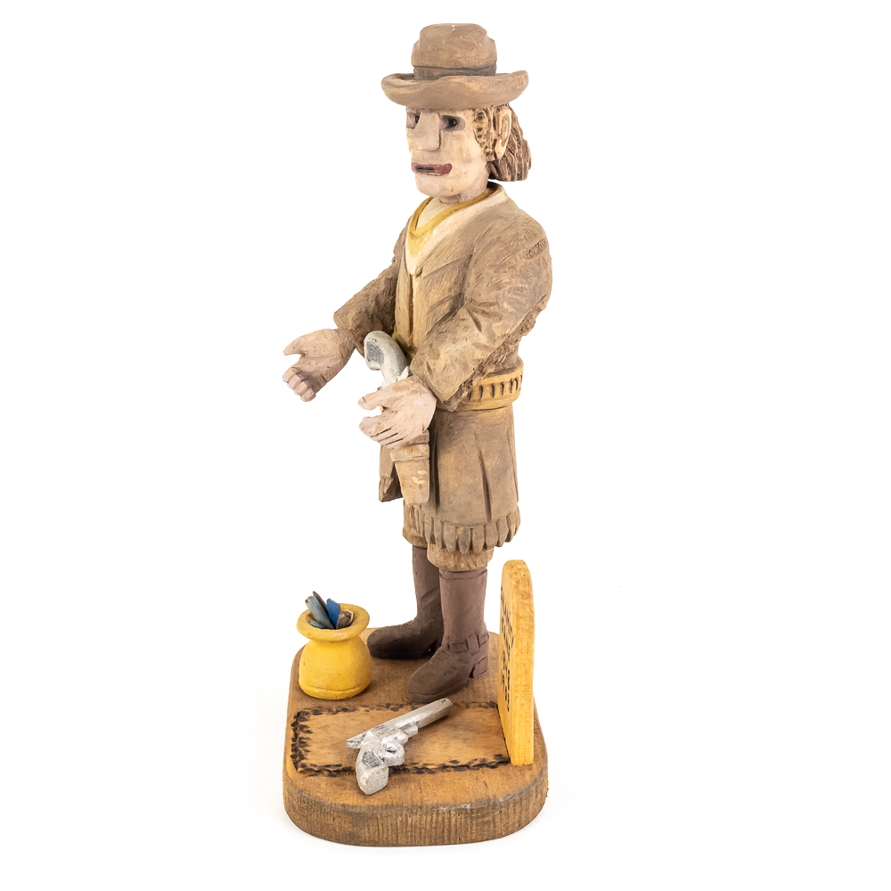 Hand-Carved Wooden Folk Art - Calamity Jane