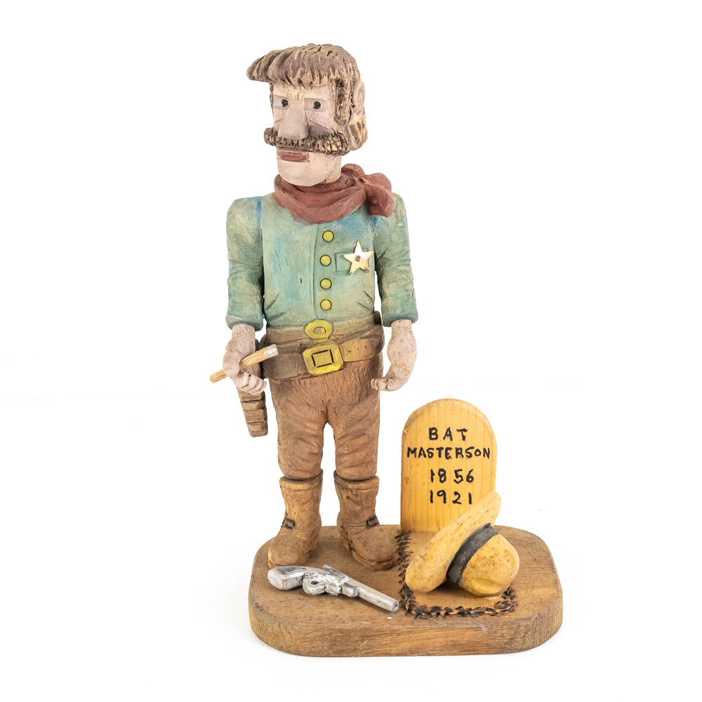Hand-Carved Wooden Folk Art - Bat Masterson