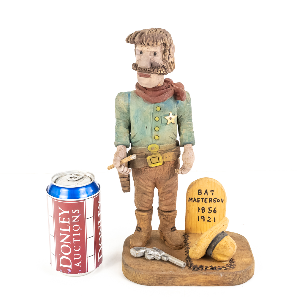 Hand-Carved Wooden Folk Art - Bat Masterson