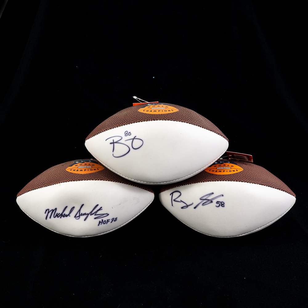 Singletary Berrian & Smith Signed Mini Footballs