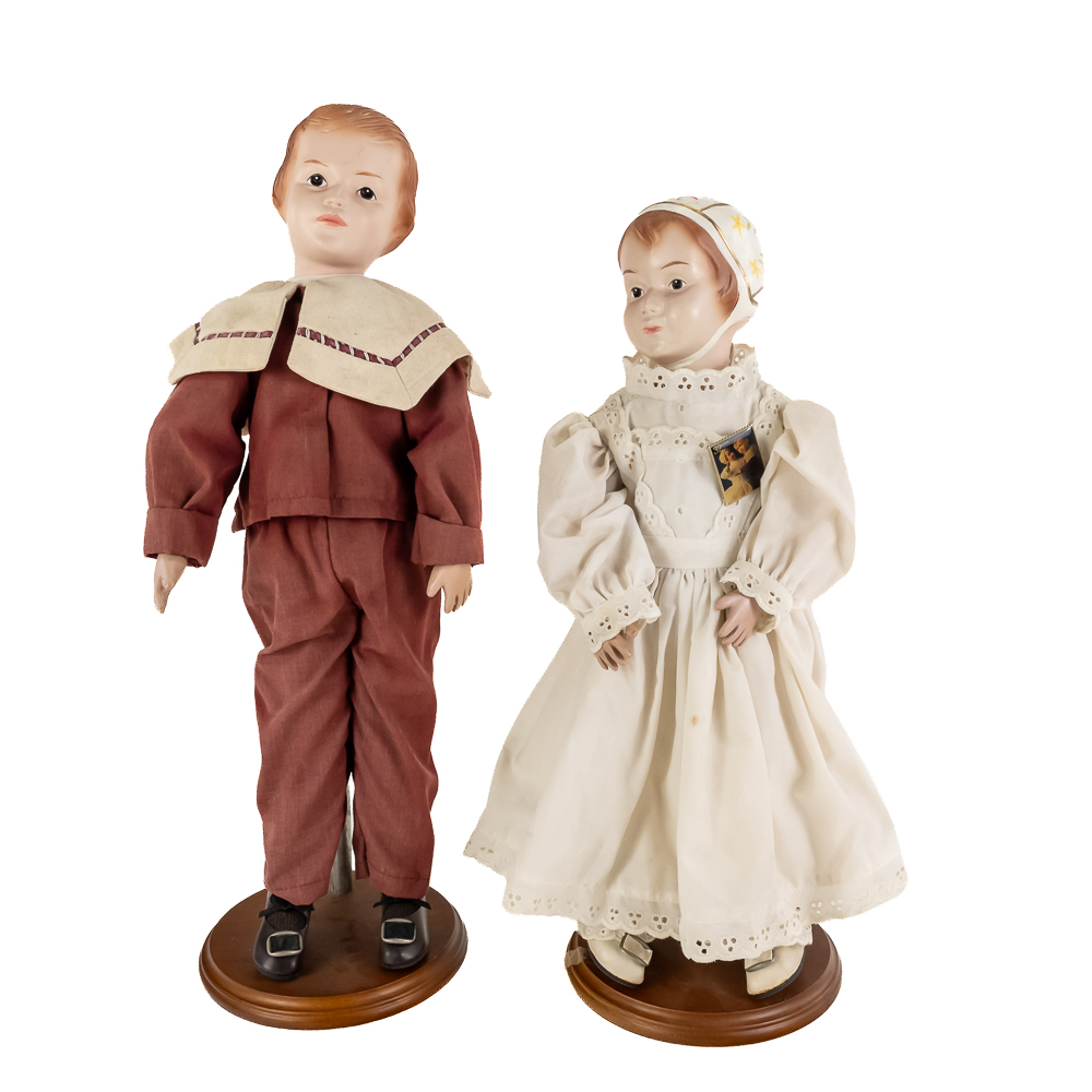 (2) 1998 USPS Collectible Schoenhut Girl & Boy