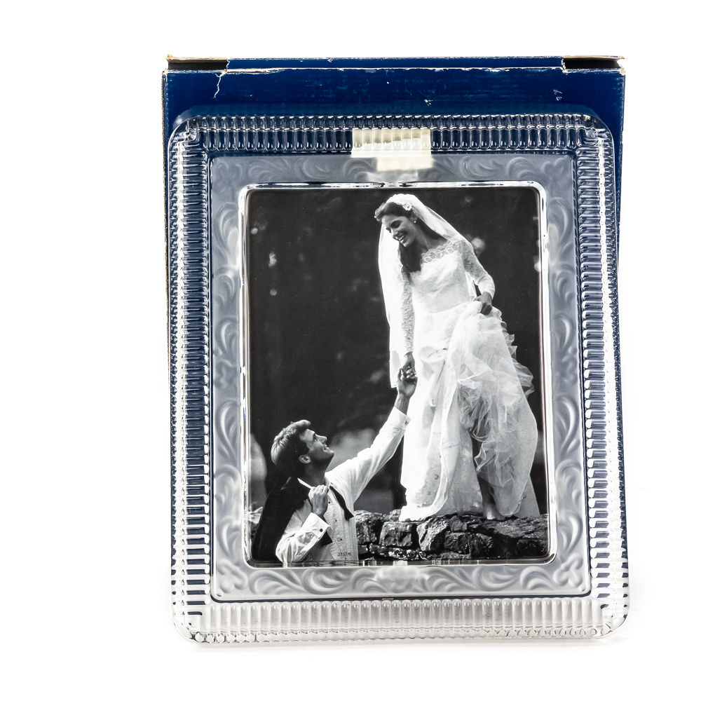 60s German Cobalt Blue Vase & Mikasa Crystal Frame