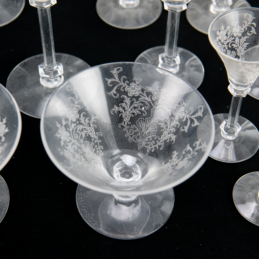 Etched Floral Crystal Stemware Collection