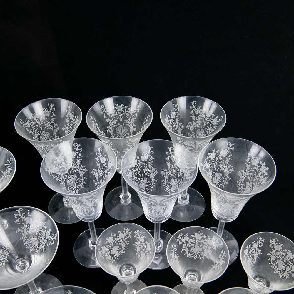 Etched Floral Crystal Stemware Collection