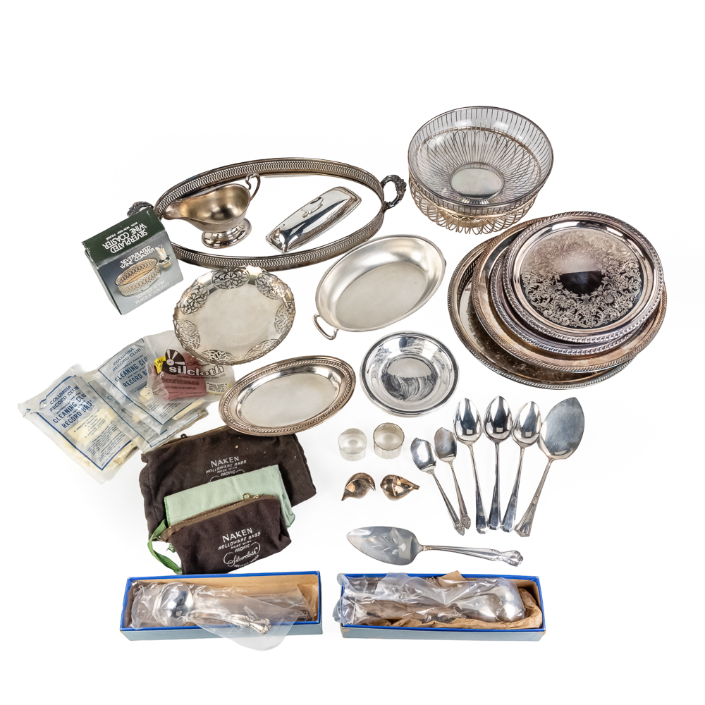 Large Variety of Silver-Plated Dining/Serving Ware