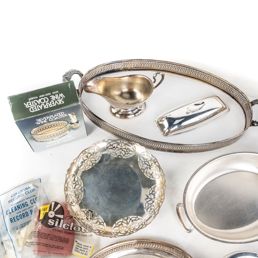 Large Variety of Silver-Plated Dining/Serving Ware
