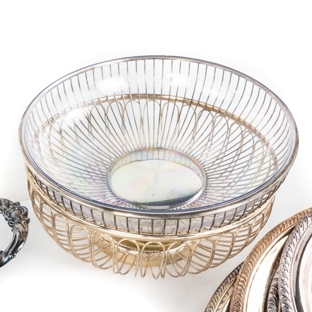 Large Variety of Silver-Plated Dining/Serving Ware