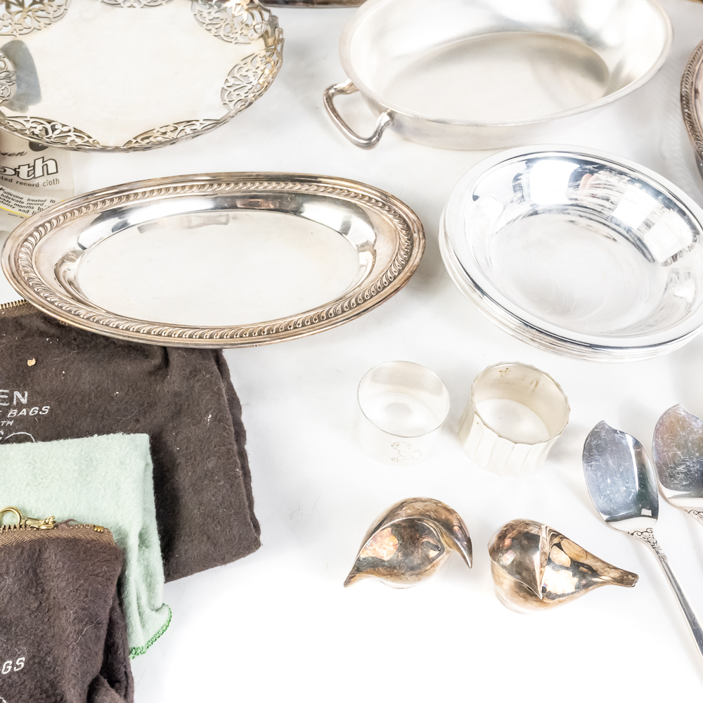 Large Variety of Silver-Plated Dining/Serving Ware