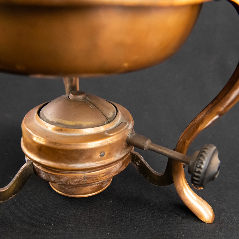 Silver Plate and Copper Chafing Set with Serveware