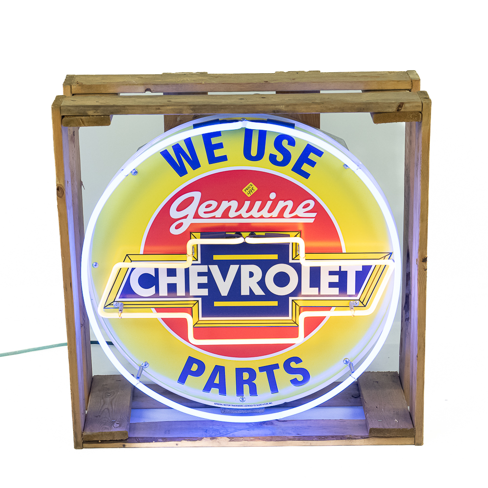 We Use Genuine Chevy Parts Neon Advertising Sign