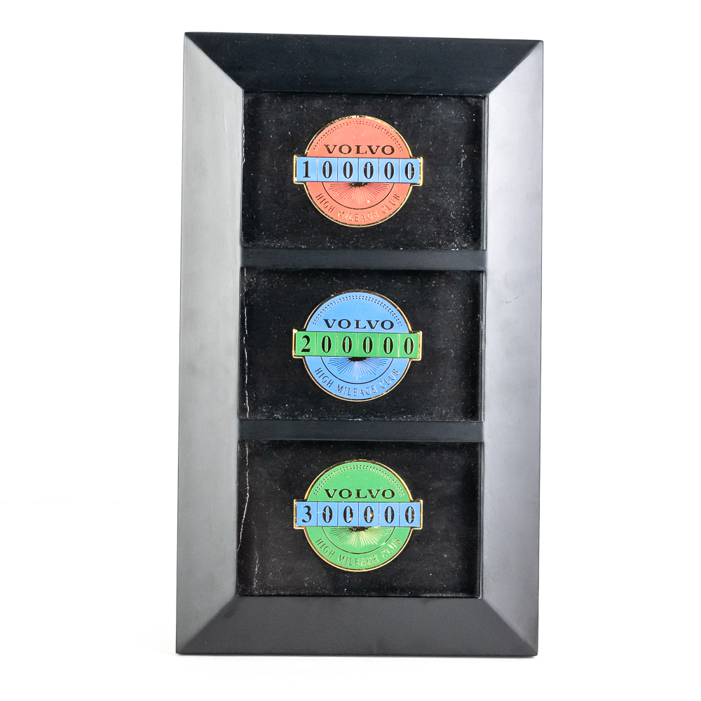 Volvo High Mileage Club Framed Badges