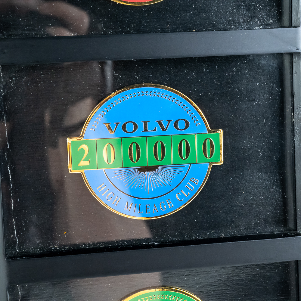 Volvo High Mileage Club Framed Badges