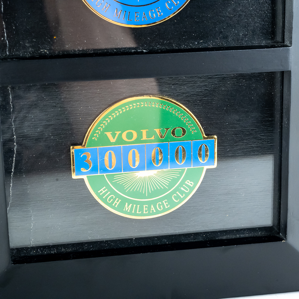 Volvo High Mileage Club Framed Badges