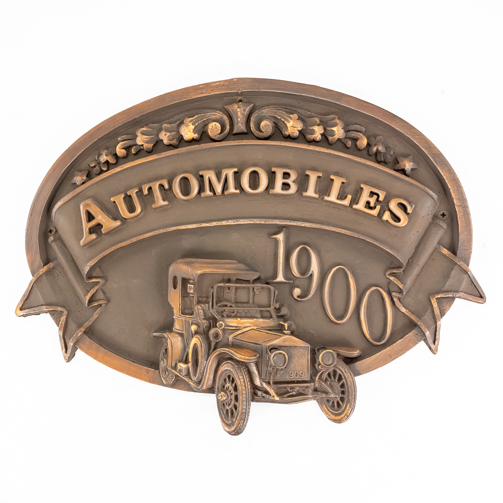 (3) Vintage-Style 3D Auto, RR, Wagon Wall Plaques
