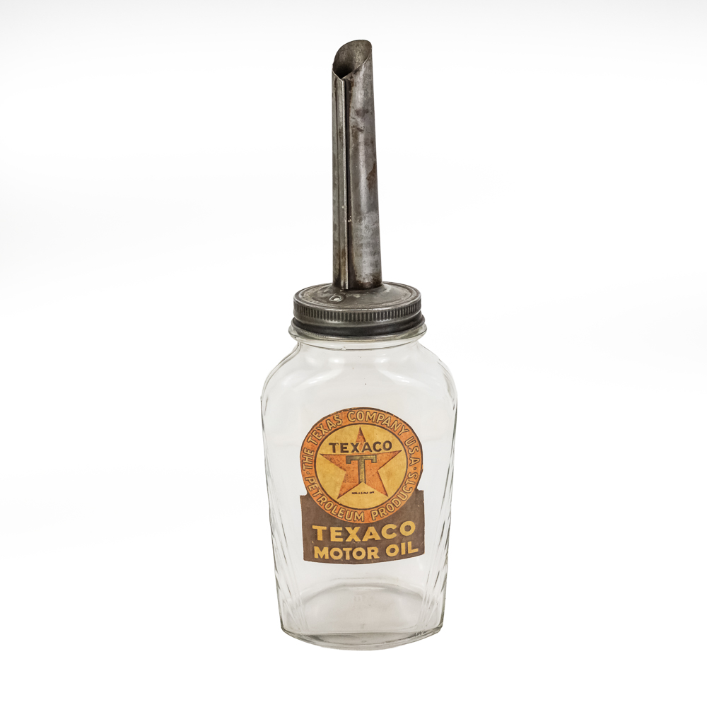 (2) Vintage Texaco & Duraglass Motor Oil Bottles