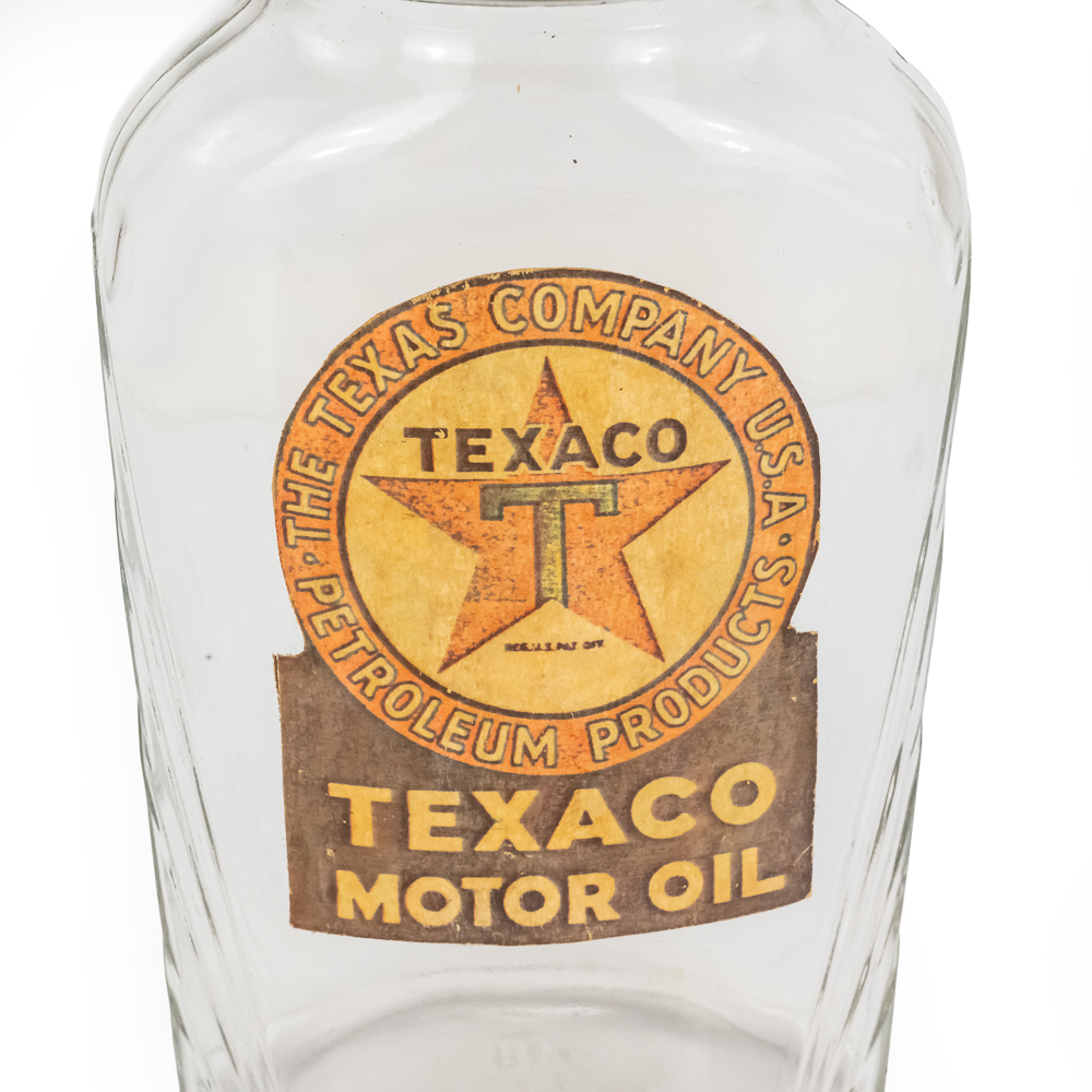 (2) Vintage Texaco & Duraglass Motor Oil Bottles