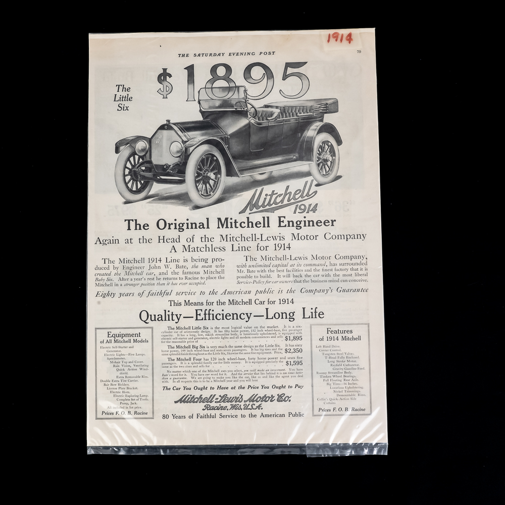 (4) Collection of Ford/Mitchell Magazine Ads