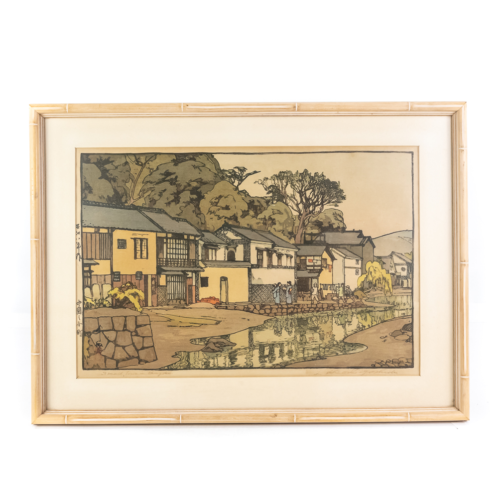 Yoshida "Small Town in Chugoku" Woodblock Print