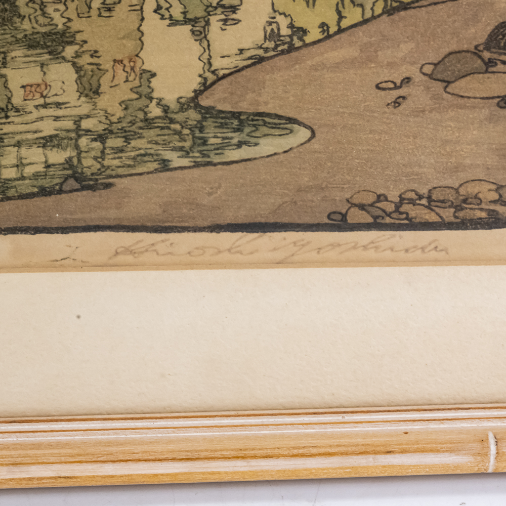 Yoshida "Small Town in Chugoku" Woodblock Print