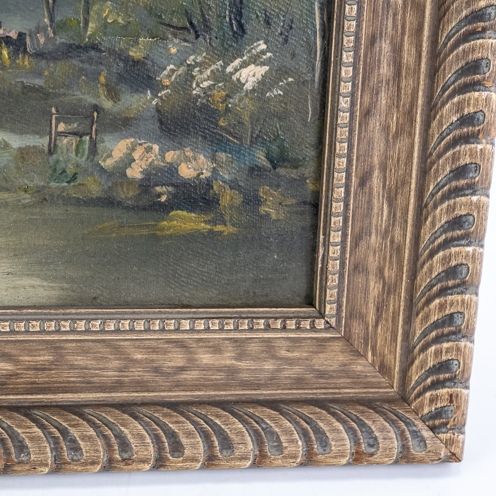 Oil on Canvas Impressionistic Lakeside Landscape