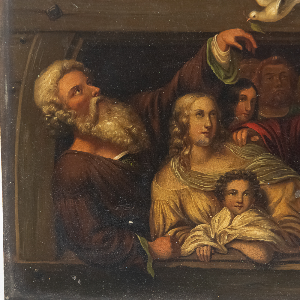 Antique Oil Painting on Metal Panel