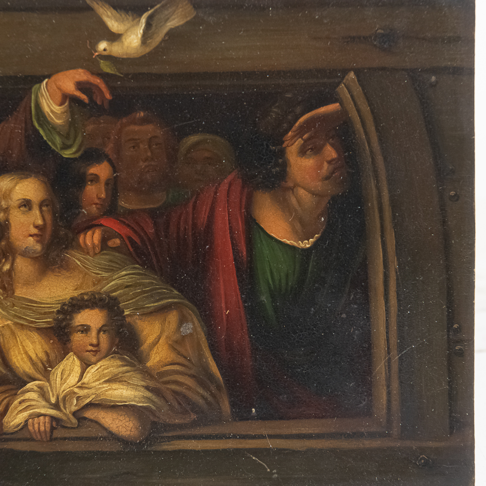 Antique Oil Painting on Metal Panel