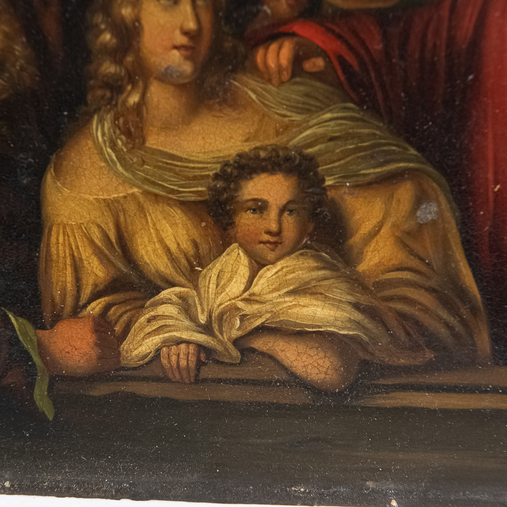 Antique Oil Painting on Metal Panel