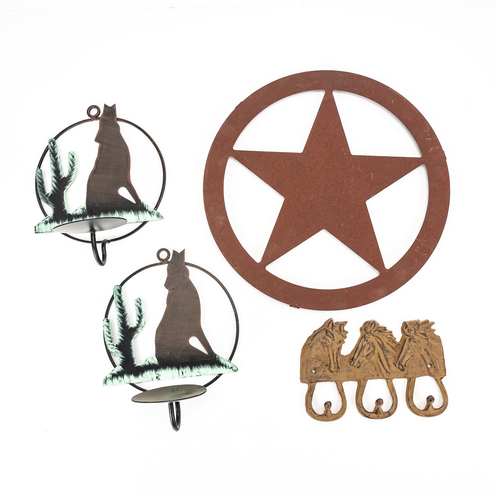 Decorative Metal Wall Hanging, Horse Key/Hat Rack