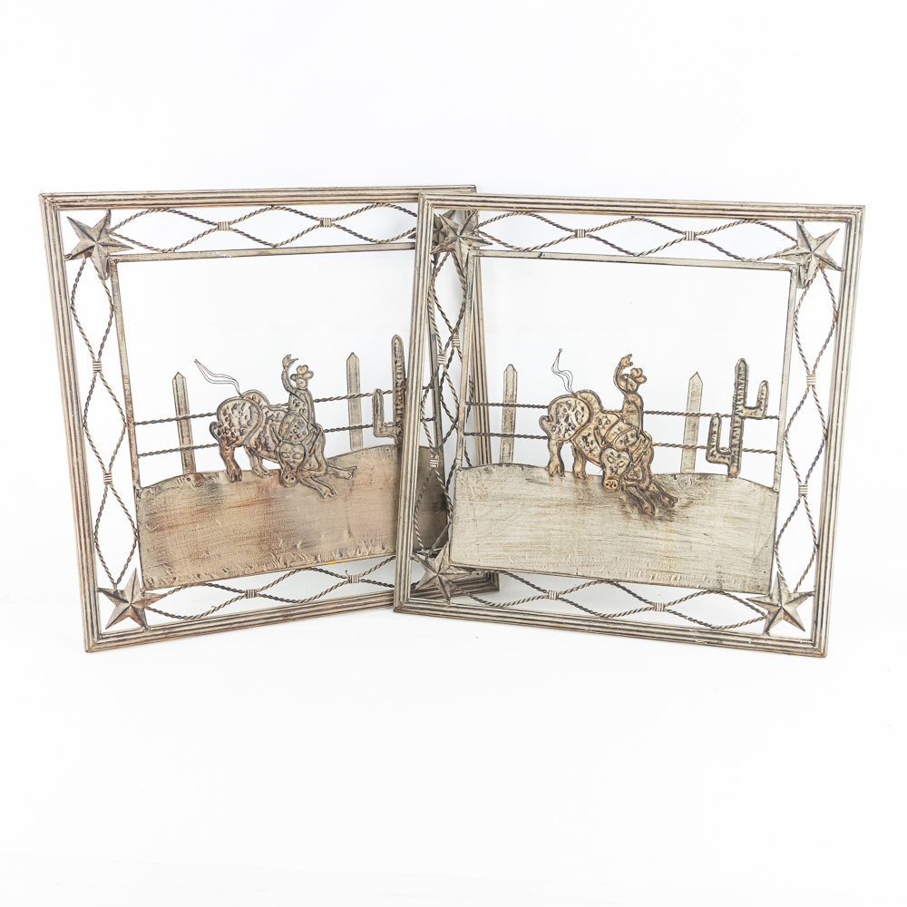 Pair of Metal Western-Theme Wall Decor