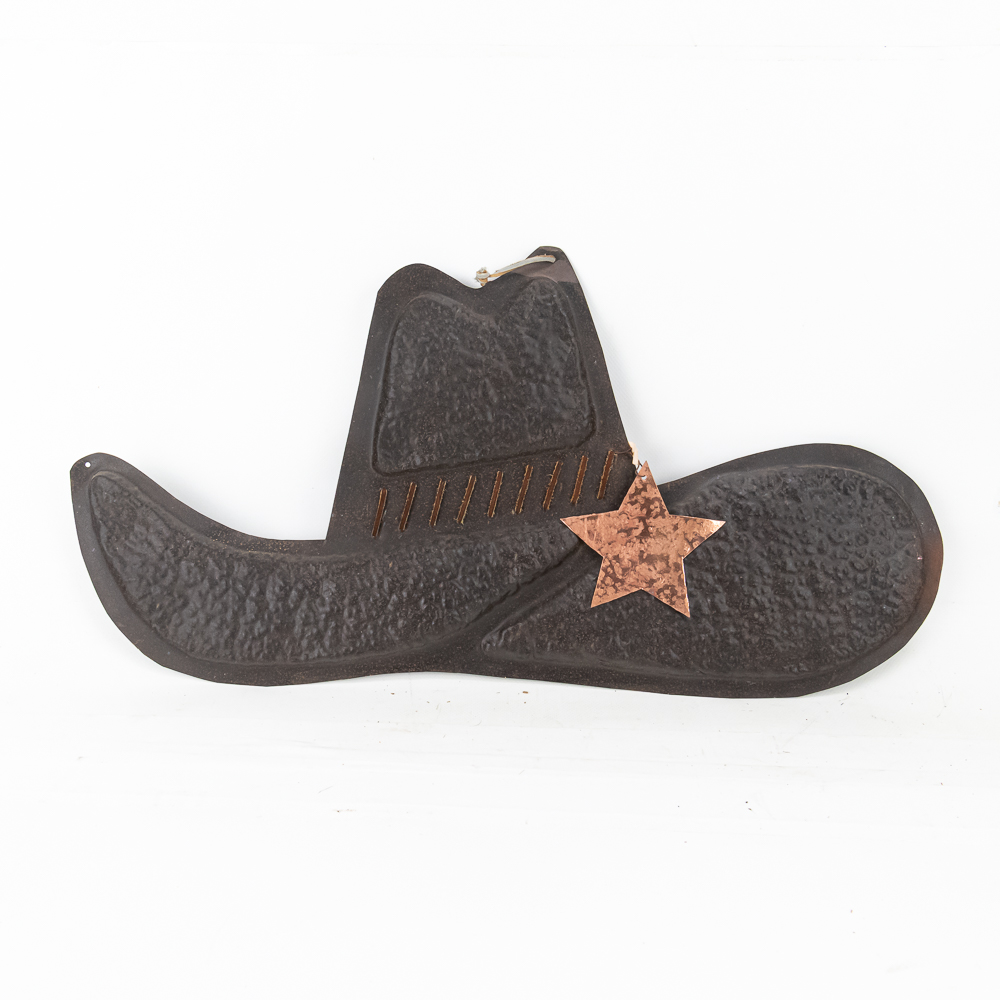Decorative Metal Cowboy Boot and Hat